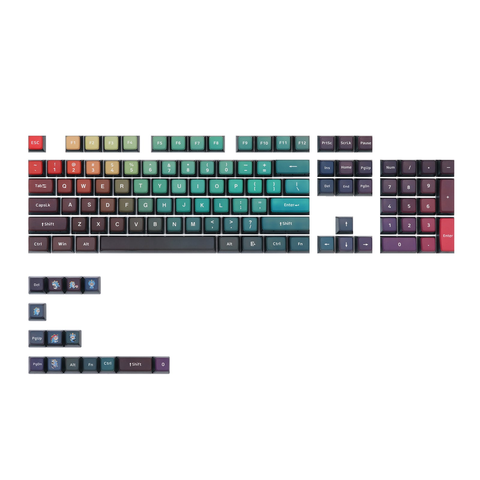 SKYLOONG Neon Pudding Keycaps - RGB Backlit