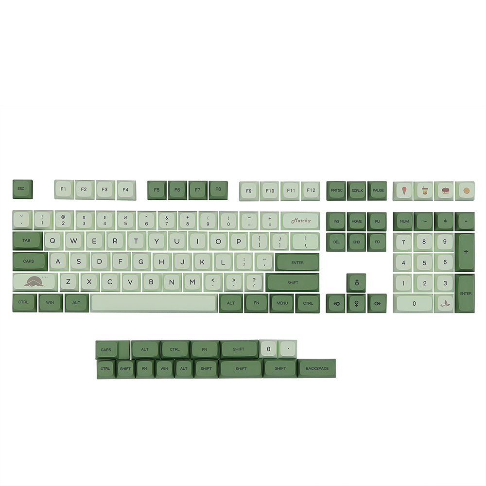 Matcha-Themed Keycap Set for Mechanical Keyboards