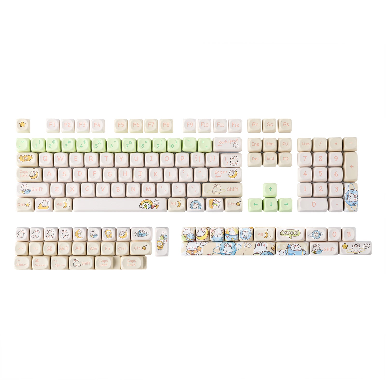 Starry Bunny Custom Keycaps for Mechanical Keyboards