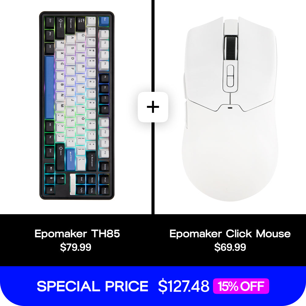 Epomaker TH85 Keyboard with Creamy Jade Switches & Mouse Bundle